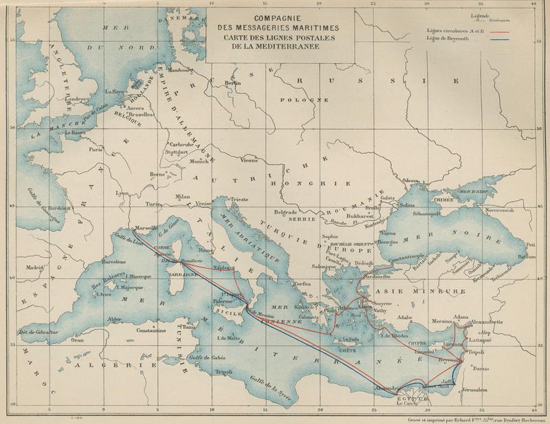 1997 002 5205 compagnie des messageries maritimes cartes des lignes postales de la mediterrannee 1997 002 5205 compagnie des messageries maritimes cartes des lignes postales de la mediterrannee