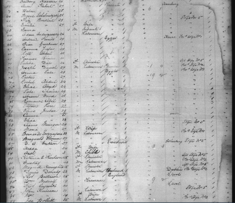 Ellis Island passenger manifest for the SS Britannic Ellis Island passenger manifest for the SS Britannic